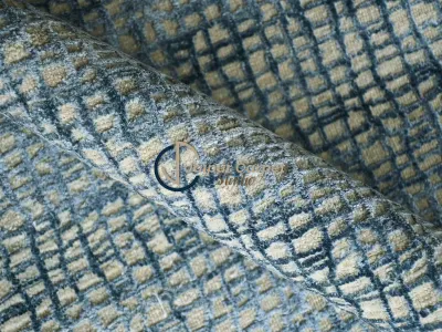 Cerulean Fusion – Handwoven Modern Blue Texture Rug