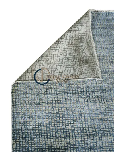 Cerulean Fusion – Handwoven Modern Blue Texture Rug