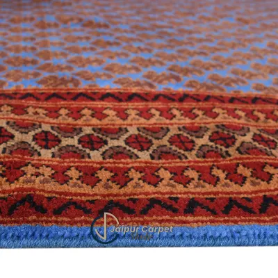 Cobalt Vine – Hand-Knotted Pure Wool Rug