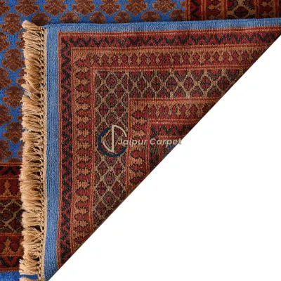 Cobalt Vine – Hand-Knotted Pure Wool Rug