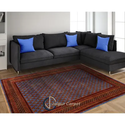 Cobalt Vine – Hand-Knotted Pure Wool Rug