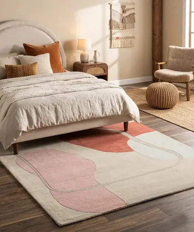 Eclipse Gold Abstract Hand Tufted Rug | Modern Geometric Carpet