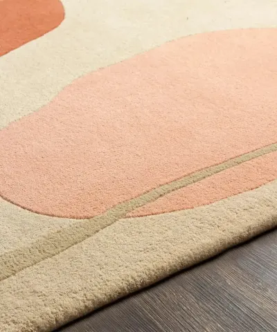 Eclipse Gold Abstract Hand Tufted Rug | Modern Geometric Carpet